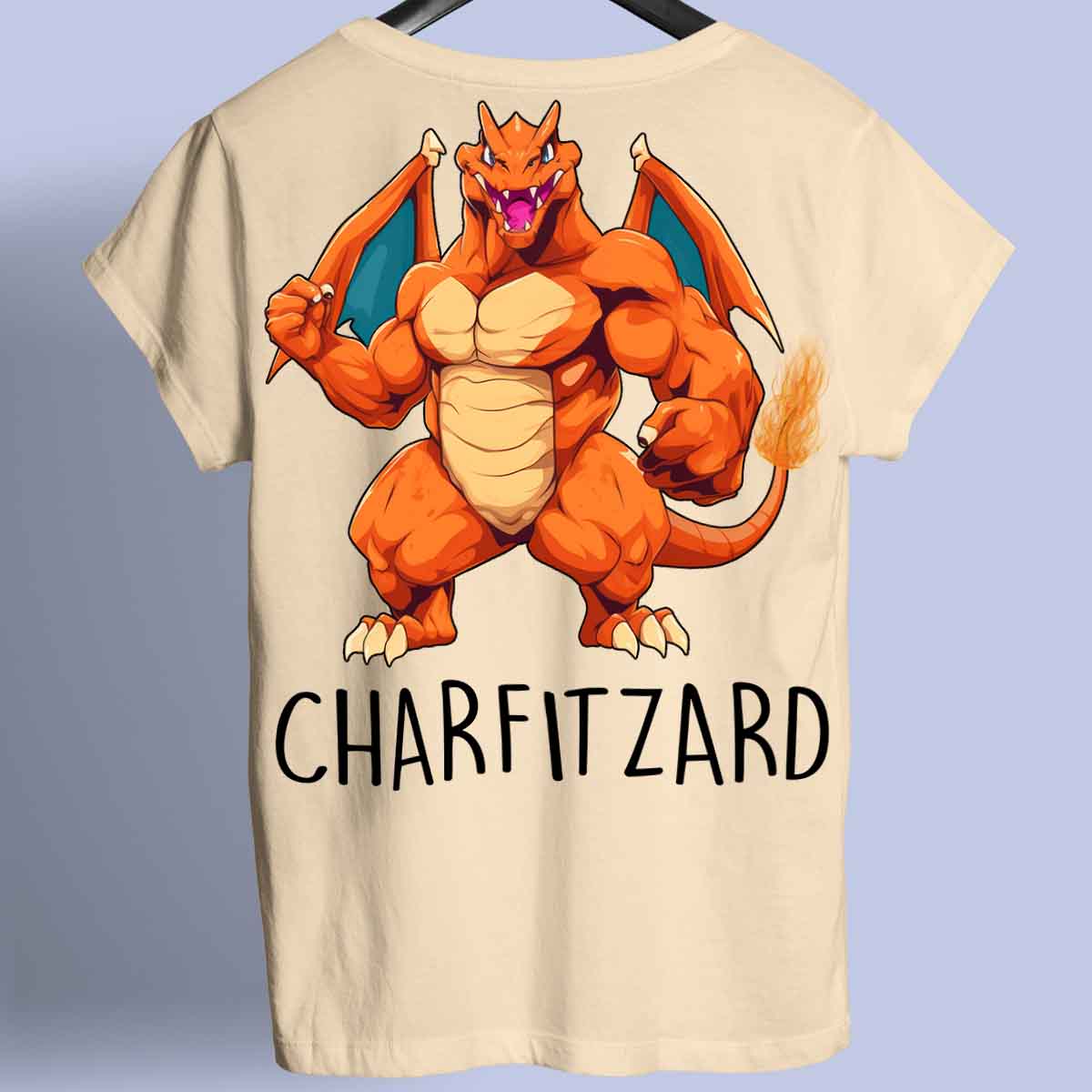 Charfitzard - Maglietta Premium unisex con stampa sul retro