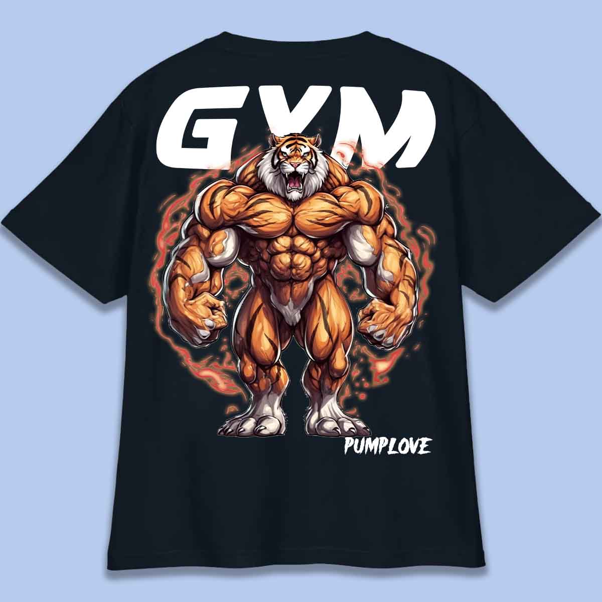 Gym Tiger - T-Shirt Oversize Unisexe Backprint