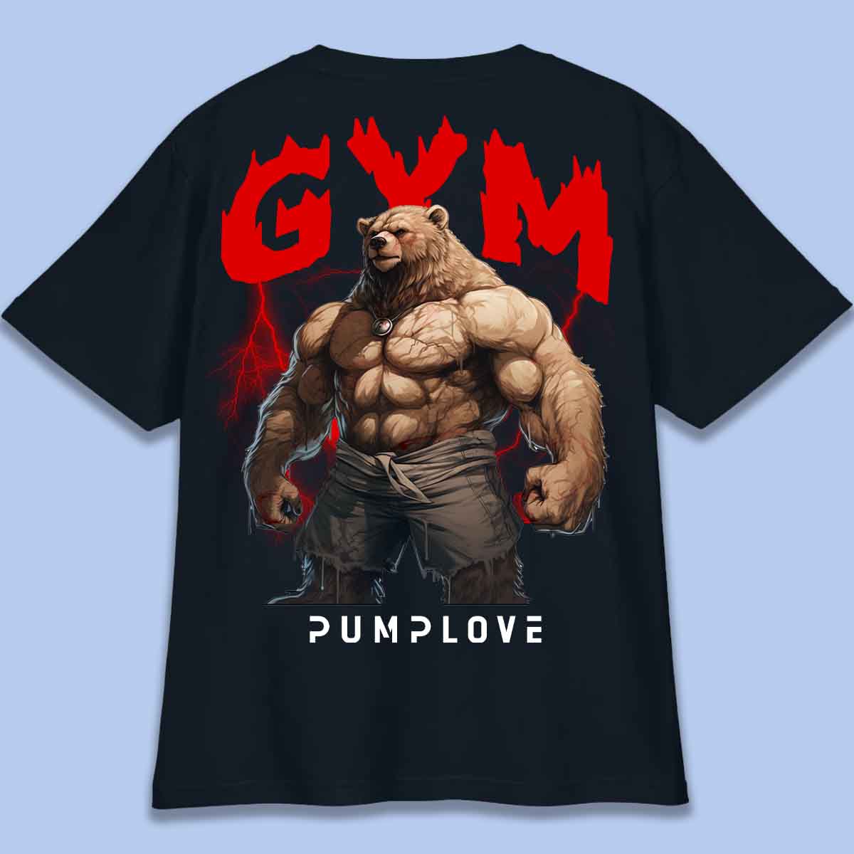 Gym Bear - Tričko Oversize Unisex Backprint