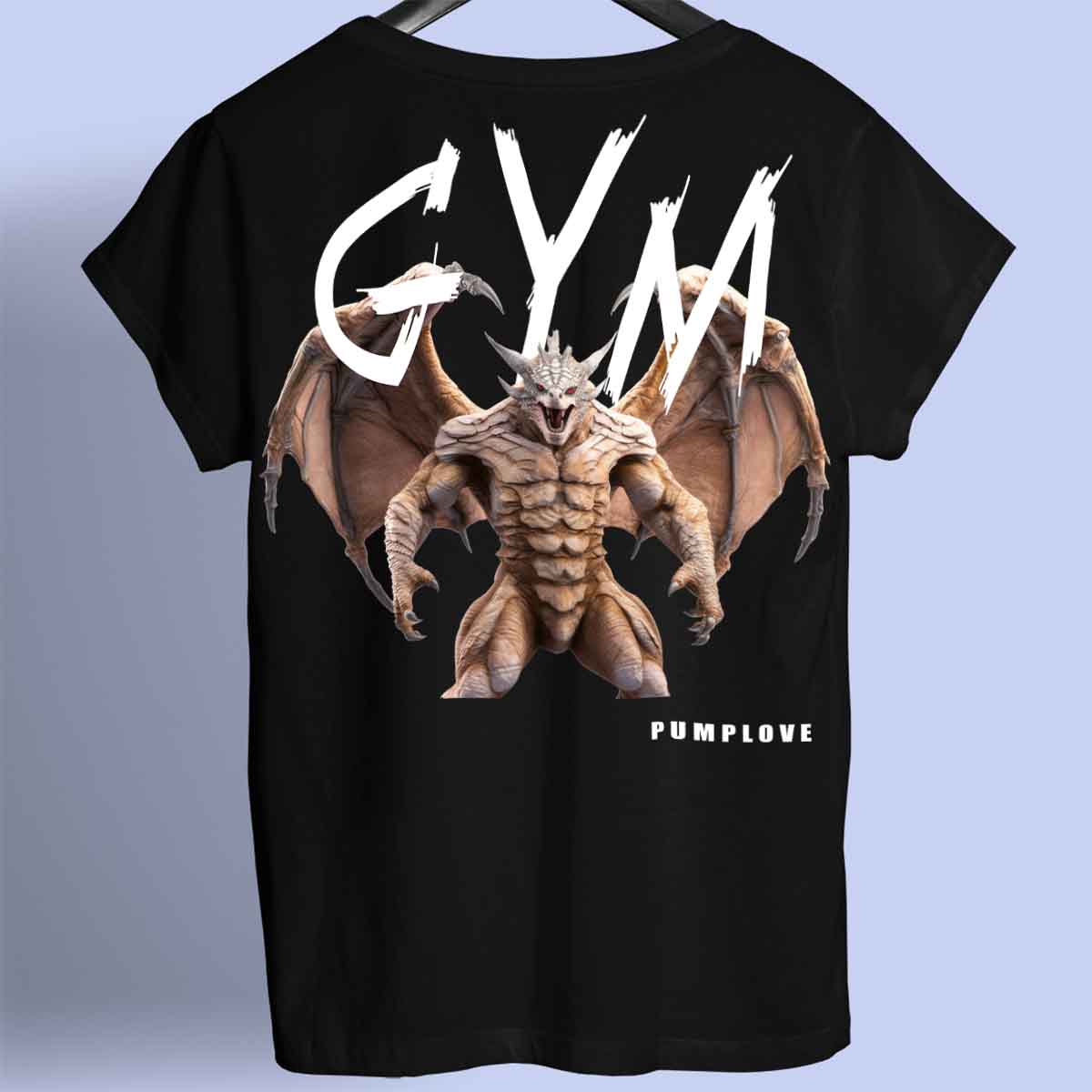 Gym Dragon - Maglietta premium unisex con stampa sul retro