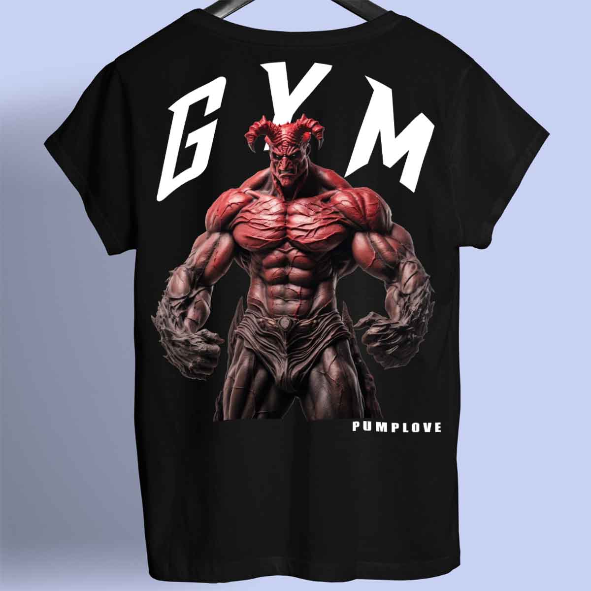 Gym Devil - Camiseta premium unisex con estampado en la espalda