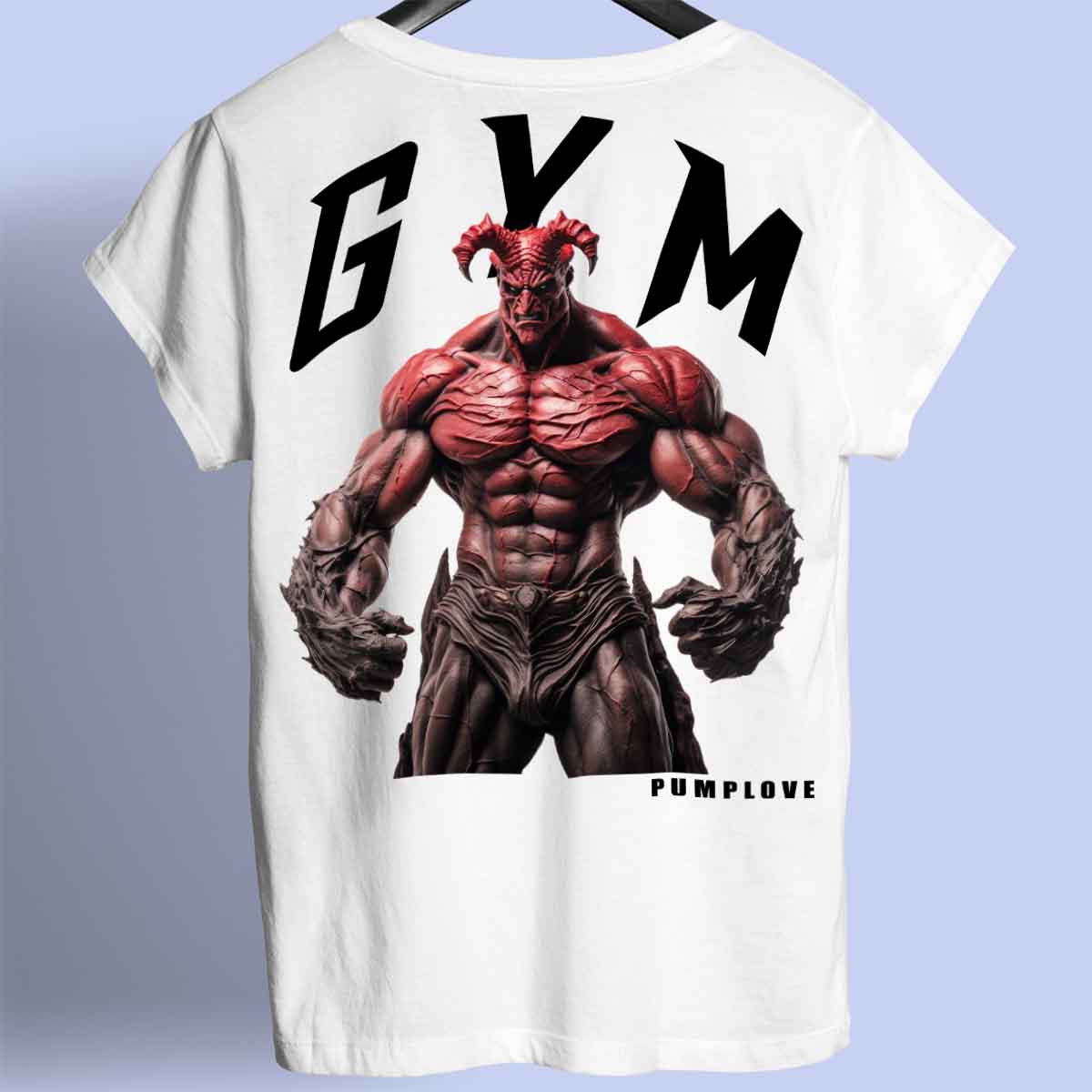 Gym Devil - Camiseta premium unisex con estampado en la espalda