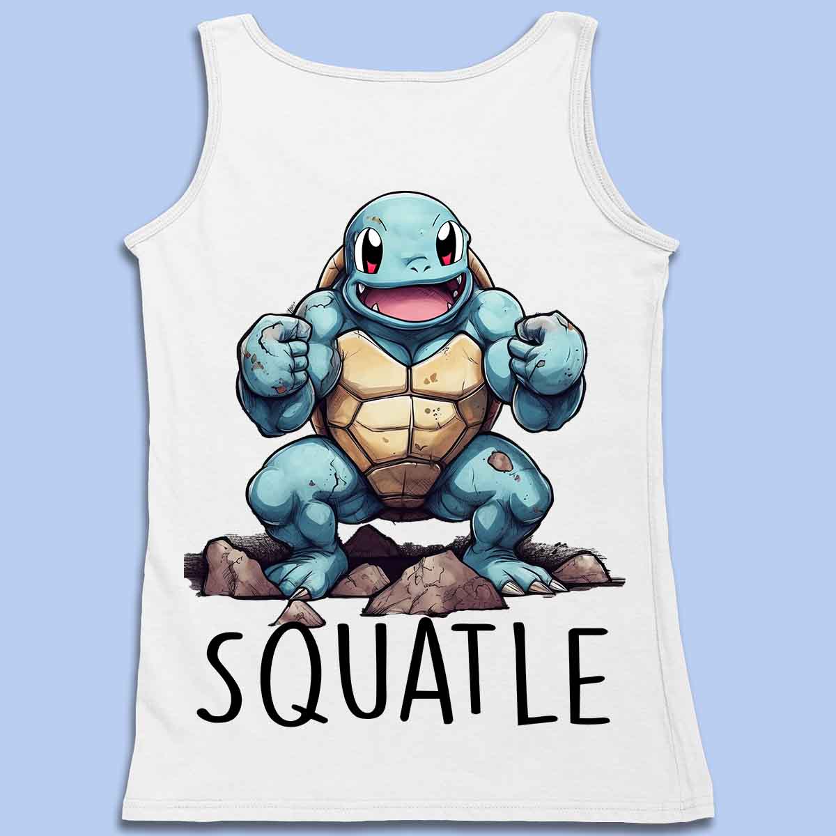 Squirtle - Camiseta sin mangas premium con estampado en la espalda unisex