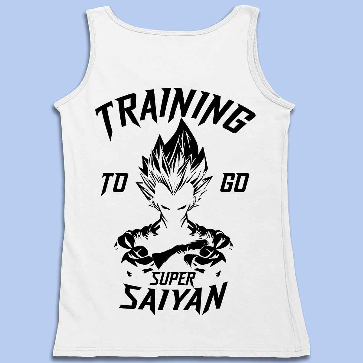 Saiyan - Camiseta sin mangas premium unisex con estampado en la espalda