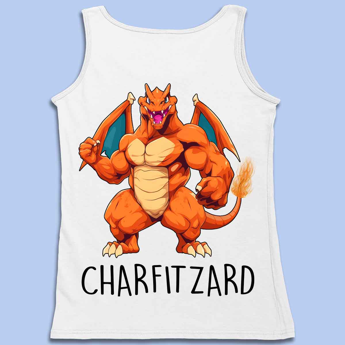 Charizard - Canotta Premium unisex con stampa sul retro