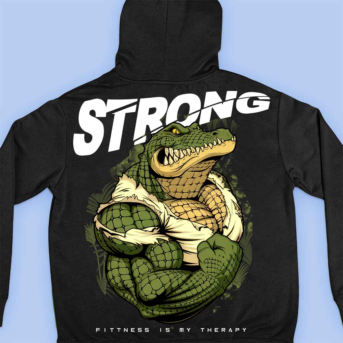 Strong Alligator - Premium hoodie, unisex-rugafdruk