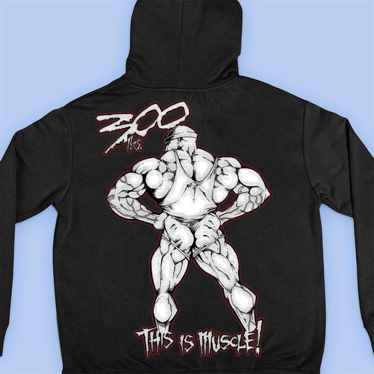 300lbs - Premium hoodie, unisex-rugafdruk