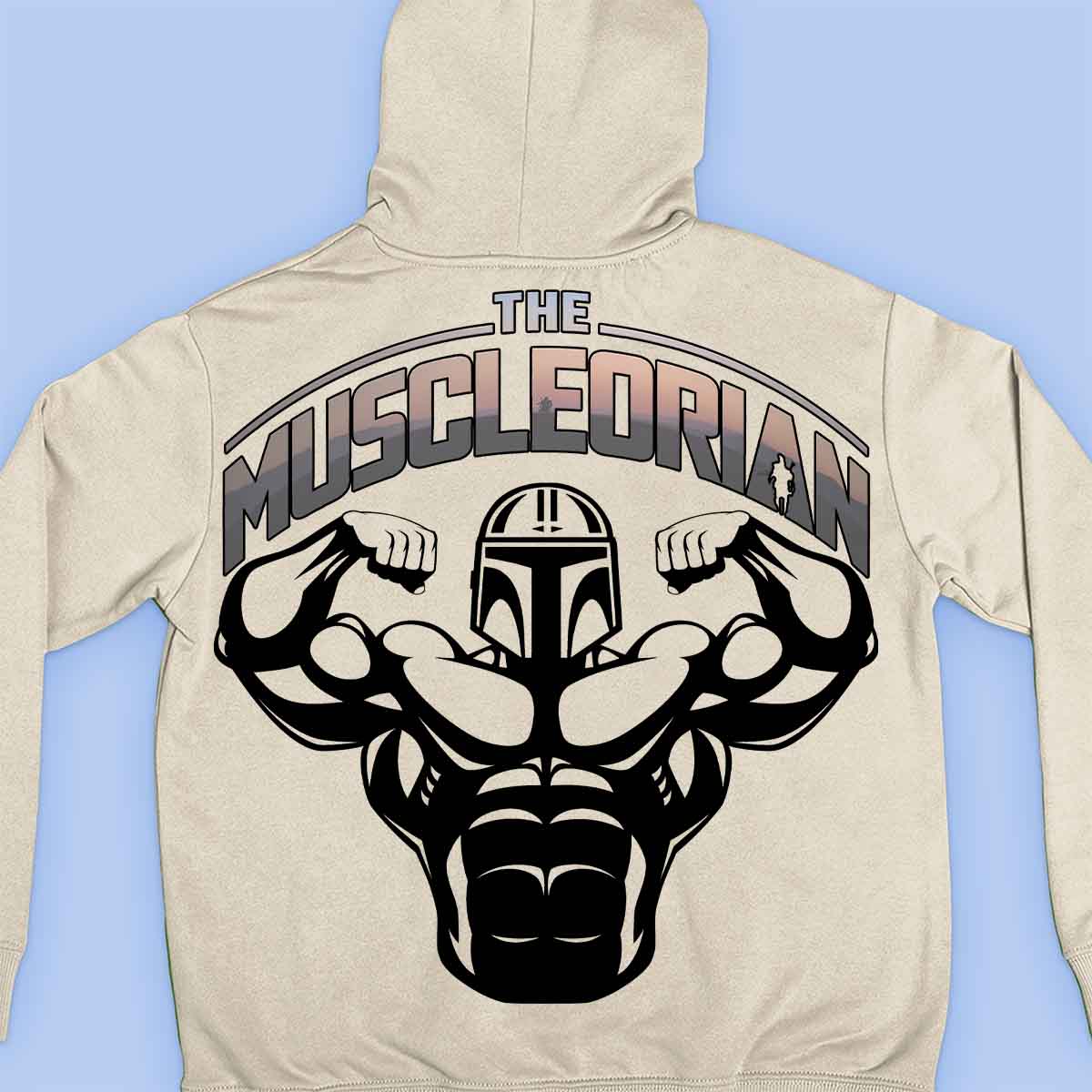 Muscleorian - Sudadera con capucha premium unisex con estampado en la espalda