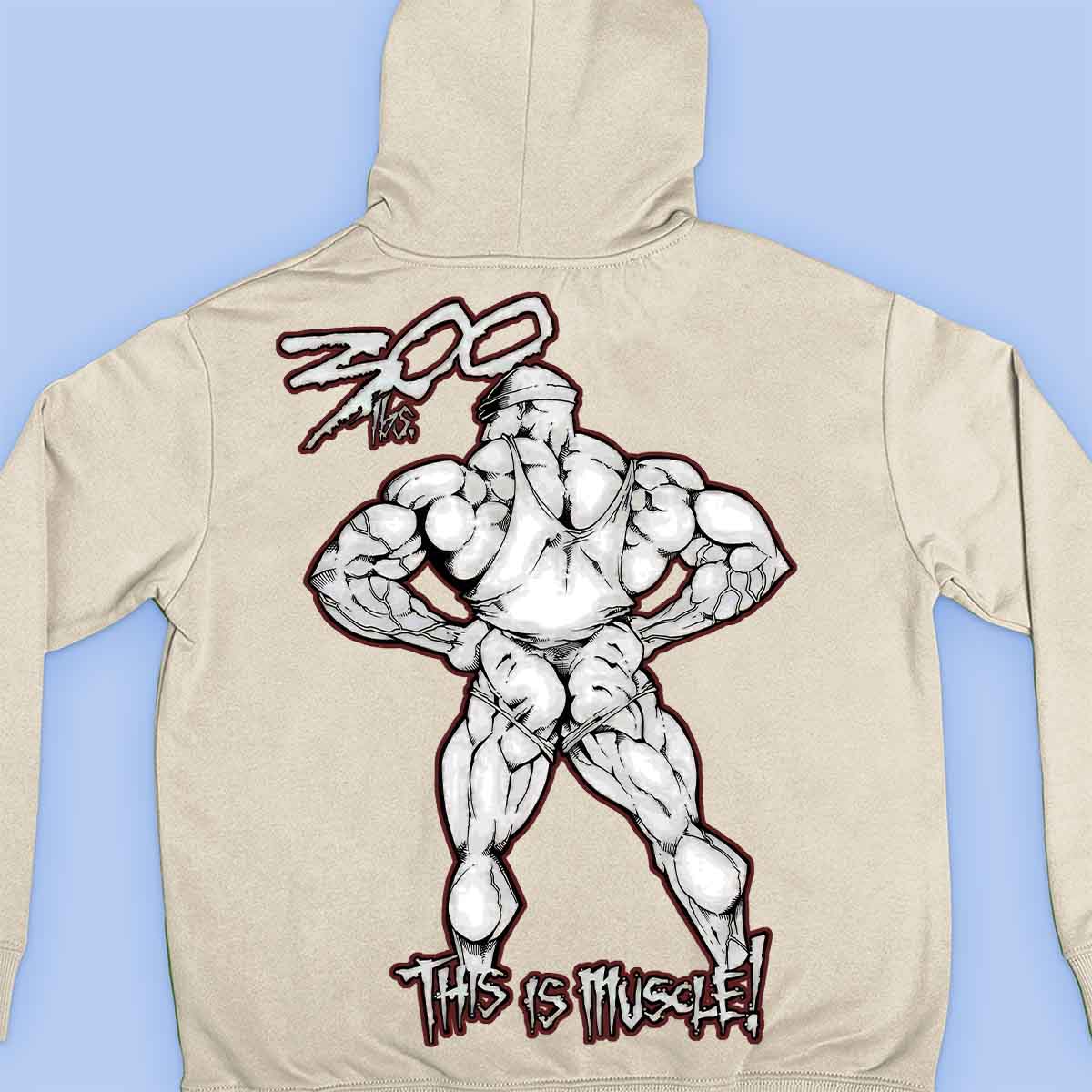 300lbs - Premium Hoodie Unisex Baktryck